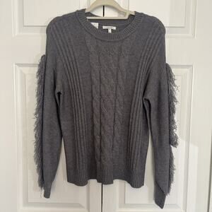 Maurices Frayed sleeves Sweater In Grey Size M NWT